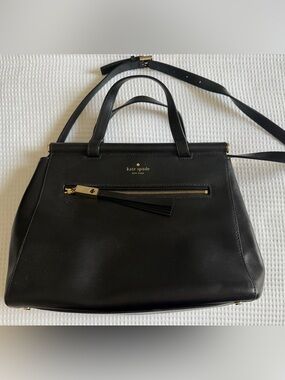 Kate Spade New York Black Leather Tote Satchel
